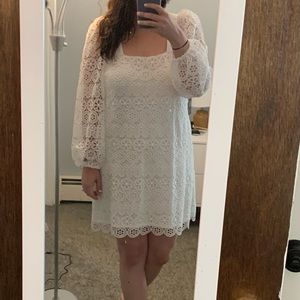 Express long sleeve white dress NWT